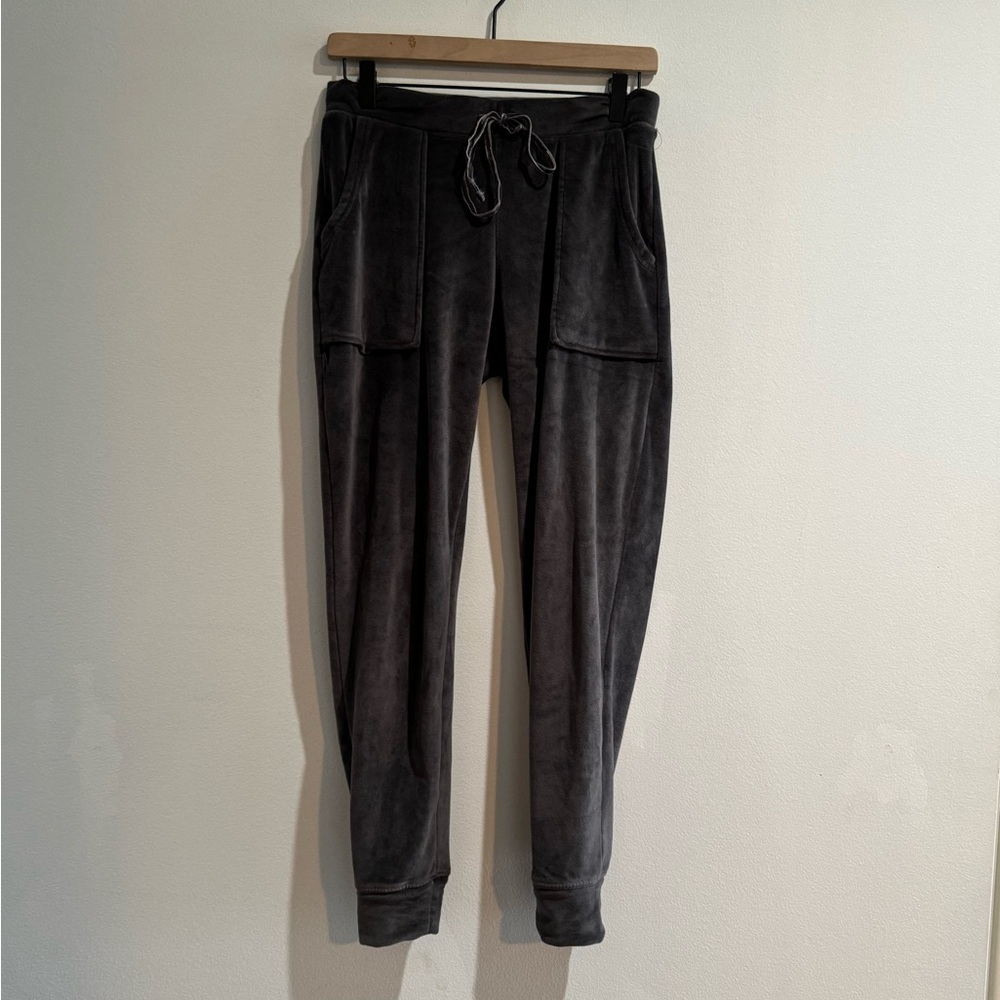 Cynthia Rowley Gray Plush Velour Joggers XS – Cozy Luxe Lounge Pants - Picture 3 of 5